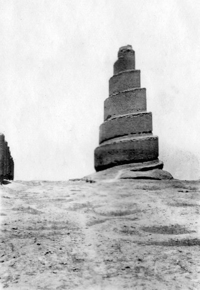 Malwiyan torni, Samarra, Mesopotamia, 1918 tekijältä Unbekannt