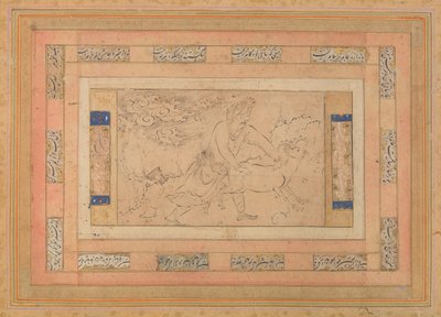 Mies oinaan kanssa, Folio Bellini-albumista, n. 1600. tekijältä Unbekannt