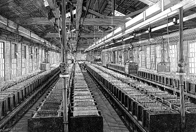 Sähköakkujen valmistus, USA, 1887 tekijältä Unbekannt
