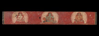 Käsikirjoituksen kansi Vishnun kanssa Lakshmin ja Sarasvatin tukemana, 1300-luku. tekijältä Unbekannt