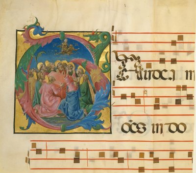 Käsikirjoitus valaistus Neitsyen taivaaseenastumisen kanssa alkuvaiheessa G..., italia, 1450-60. tekijältä Unbekannt