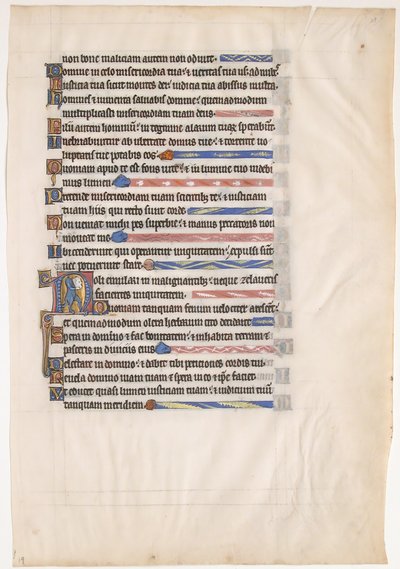 Kuninkaallisen psalterin käsikirjoituslehti 1200-luvulta. tekijältä Unbekannt
