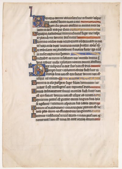 Kuninkaallisen psalterin käsikirjoituslehti 1200-luvulta. tekijältä Unbekannt
