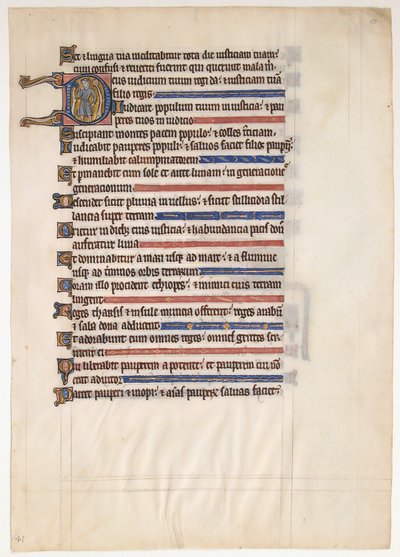 Käsikirjoitus lehti kuninkaallisesta psalterista, brittiläinen, 1200-luku. tekijältä Unbekannt