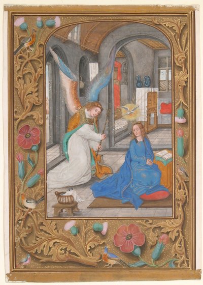 Käsikirjoitus lehti ja ilmestys, Tuntien kirjasta, n. 1500-1525. tekijältä Unbekannt