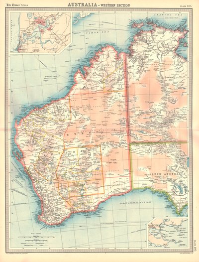 Australian kartta - läntinen osa tekijältä Unbekannt
