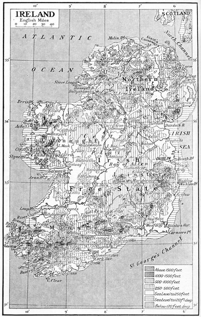 Irlannin kartta, 1930-luku tekijältä Unbekannt
