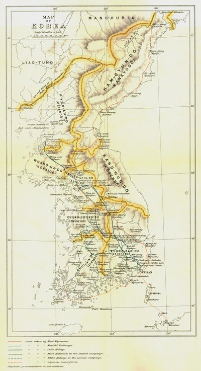 Korean kartta, 1903. tekijältä Unbekannt