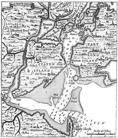 New Yorkin kartta noin 1700-luvun puolivälistä, vuodelta 1880 tekijältä Unbekannt