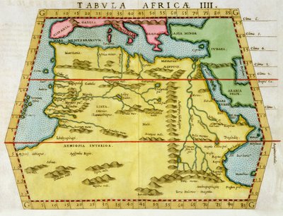 Pohjois-Afrikan kartta, 1580-luku tekijältä Unbekannt