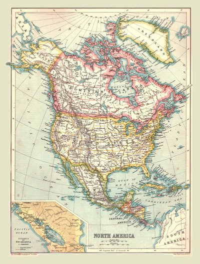 Pohjois-Amerikan kartta, 1902. tekijältä Unbekannt