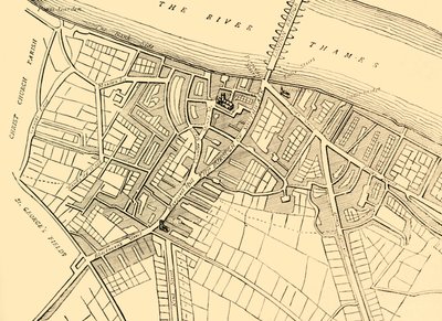 Southwarkin kartta, 1720, c1878. tekijältä Unbekannt