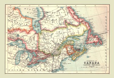 Kartta Kanadan Dominionista, itäisistä provinsseista, 1902. tekijältä Unbekannt
