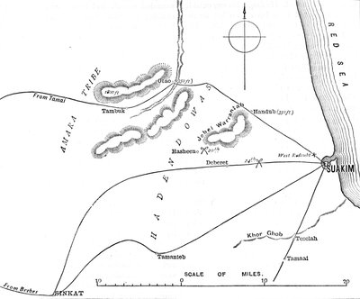 Suakimin ympäristön kartta, c1885 tekijältä Unbekannt