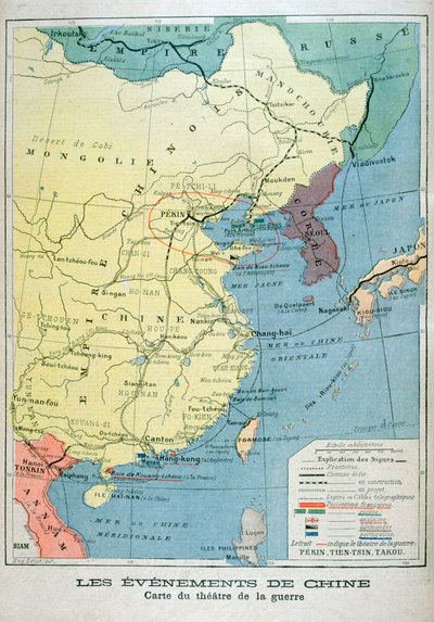 Kartta Kiinan sodan teatterista, 1900 tekijältä Unbekannt