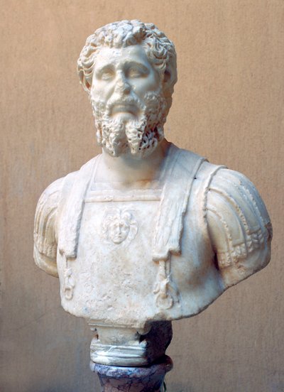 Rooman keisari Lucius Septimius Severuksen marmorinen rintakuva tekijältä Unbekannt