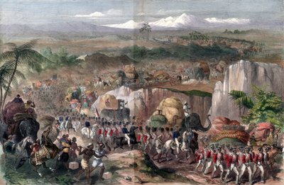 Joukkojen marssi Intiassa, 1848 tekijältä Unbekannt
