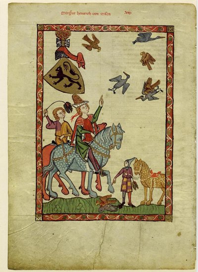 Meissenin markkreivi Henrik III Codex Manessesta, vuosina 1305-1340 tekijältä Unbekannt