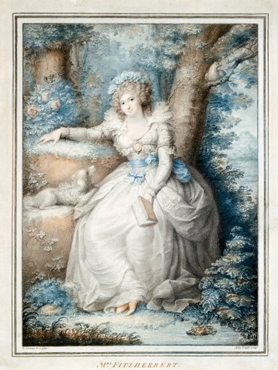 Maria Fitzherbert, kuningas Yrjö IV:n seuralainen ennen kuin hänestä tuli kuningas, 1800-luku tekijältä Unbekannt