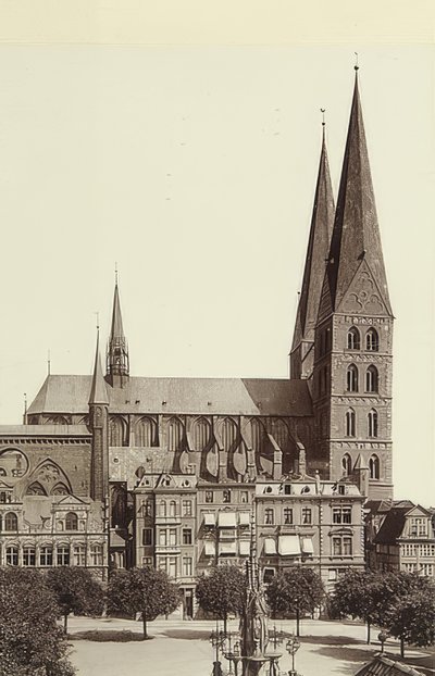 Marienkirche Lübeckissä. Noin 1900 tekijältä Unbekannt
