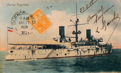 Argentiinan laivasto. Taistelulaiva, Belgrano, 1908 tekijältä Unbekannt