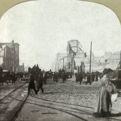 Market St. lauttavarikolta - Chronicle and Call -rakennukset etäisyydellä, 1906. tekijältä Unbekannt