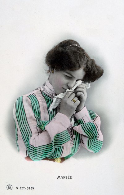 Naimisissa, ranskalainen vintage-postikortti, c1900 tekijältä Unbekannt
