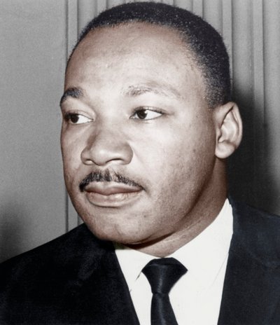 Martin Luther King Jr, yhdysvaltalainen musta kansalaisoikeusaktivisti, vuodelta 1968 tekijältä Unbekannt