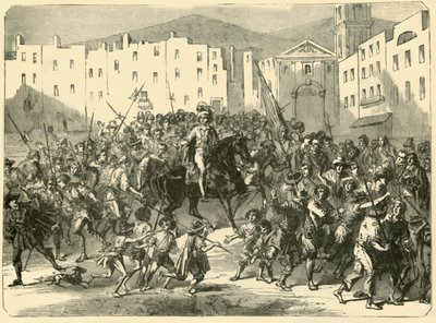 Masaniello Haranguing the Populce of Napoli, 7.7.1647, 1890. tekijältä Unbekannt