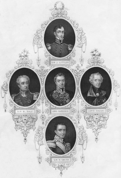 Brittiläisten sotilashahmojen medaljonkimuotokuvia, 1800-luvun puoliväli. tekijältä Unbekannt