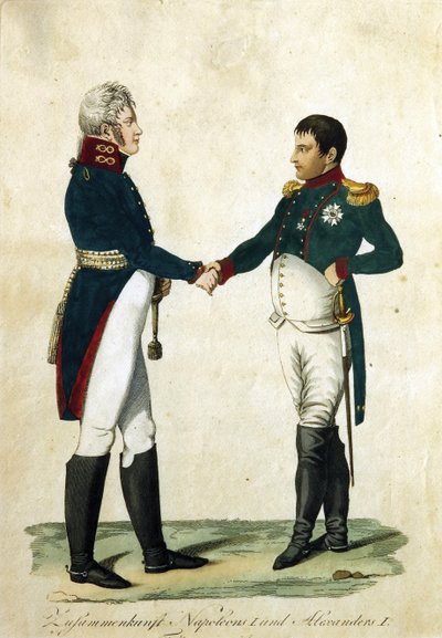 Napoleonin ja Aleksanteri I:n tapaaminen 1808 tekijältä Unbekannt