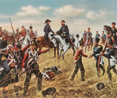 Wellingtonin ja Blücherin tapaaminen Waterloossa, 18. kesäkuuta 1815, 1936. tekijältä Unbekannt