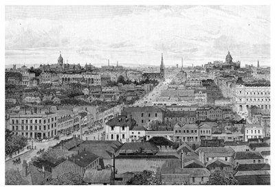 Melbourne katsoo itään, Victoria, Australia, 1886 tekijältä Unbekannt