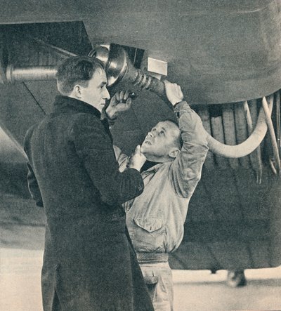 Sir Alan Cobhamin suunnittelema lentokoneen tankkausmenetelmä, c1936 c1937 tekijältä Unbekannt