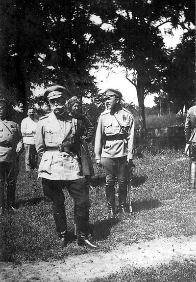 Mihail Aleksejev, vapaaehtoisarmeijan komentaja lähellä Jekaterinodaria, Venäjä, 1918 tekijältä Unbekannt