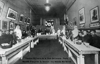 Sotilaallinen ruokala, Gare St Lazare, Pariisi, Ensimmäinen maailmansota, 1914-1918 tekijältä Unbekannt