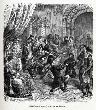 Minstrels and Jugglers at Court, 1882 tekijältä Unbekannt