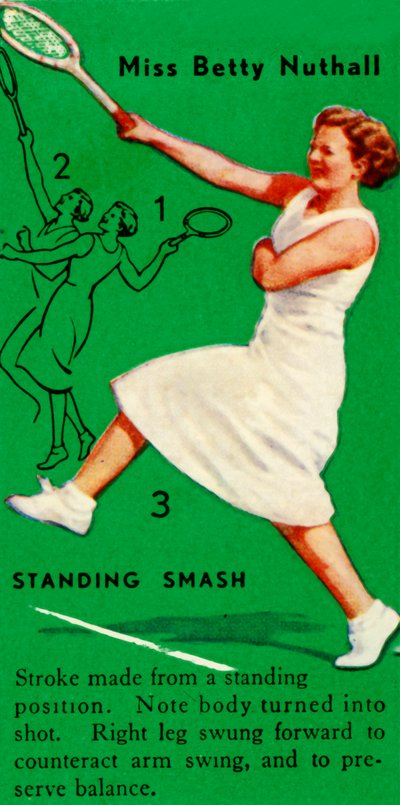 Miss Betty Nuthall - Standing Smash, vuodelta 1935. tekijältä Unbekannt