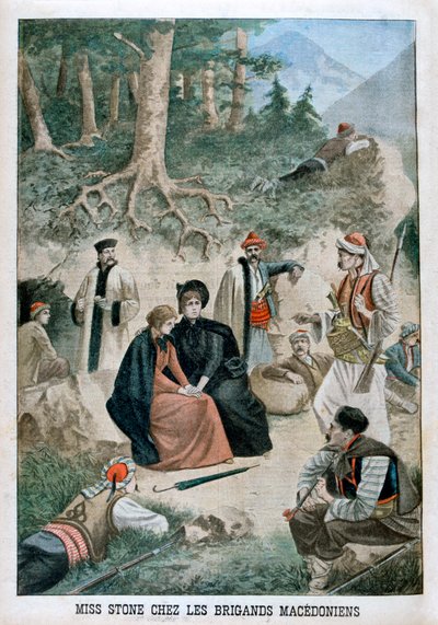 Miss Stone makedonialaisten kanssa, 1901 tekijältä Unbekannt
