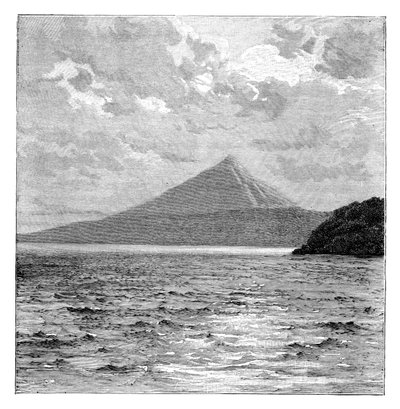 Mombacho-tulivuori ja Nicaragua-järven rannat, 1890 tekijältä Unbekannt