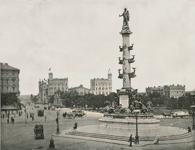 Wilhelm von Tegetthoffin muistomerkki Pratersternissä, Wien, Itävalta, 1895. tekijältä Unbekannt