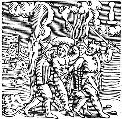Mooses vapauttaa israelilaiset Egyptistä, 1557 tekijältä Unbekannt