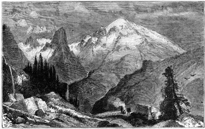 Mount Shasta, Sierra Nevadan pohjoinen huippu, Kalifornia, USA, n. 1870 tekijältä Unbekannt