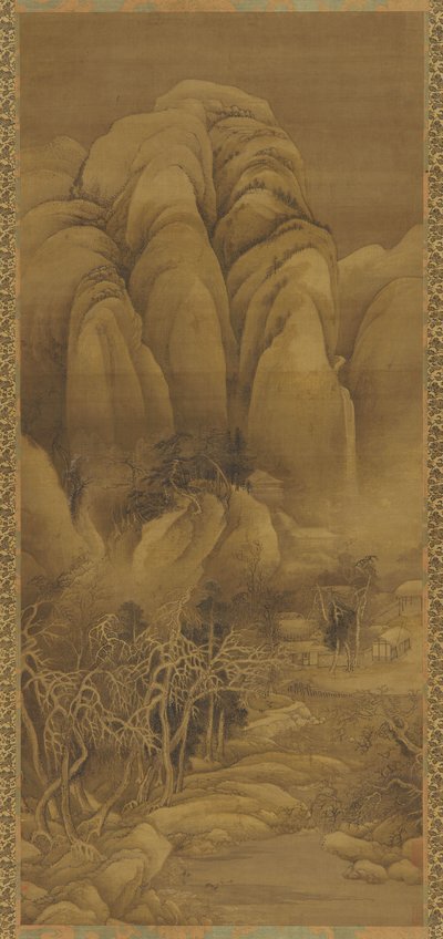 Mountain Hamlet Snow-, Ming- tai Qing-dynastian jälkeen, 1600-luku. tekijältä Unbekannt
