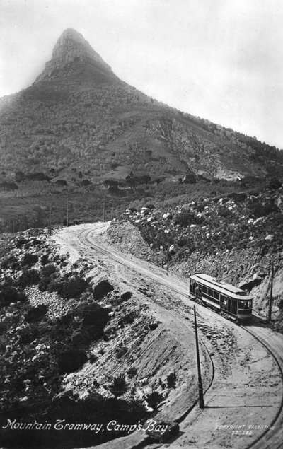 Vuoristoraitiovaunu, Camps Bay, Kapkaupunki, Etelä-Afrikka, 1917 tekijältä Unbekannt