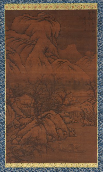 Vuoria ja puroja lumen poiston jälkeen, tyyliin Guo Xi, Ming-dynastia, 1400-luku. tekijältä Unbekannt