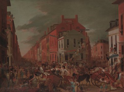 Muuttopäivä Little Old New Yorkissa, n. 1827. tekijältä Unbekannt