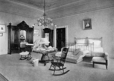 Rouva McKinleyn makuuhuone Valkoisessa talossa, Washington DC, USA, 1908 tekijältä Unbekannt