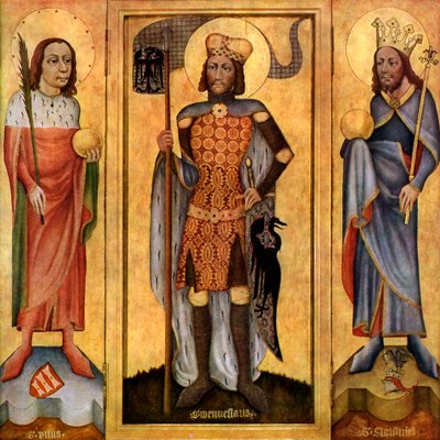 Mulhousen alttaritaulu, avoin, c1385 1955 tekijältä Unbekannt