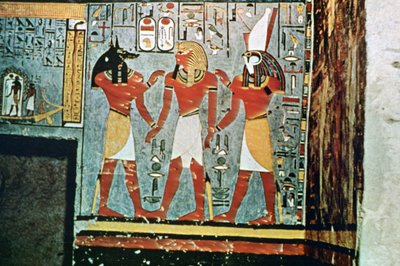 Seinämaalaus aatelisten haudoista, Thebasta, Luxorista, Egyptistä tekijältä Unbekannt